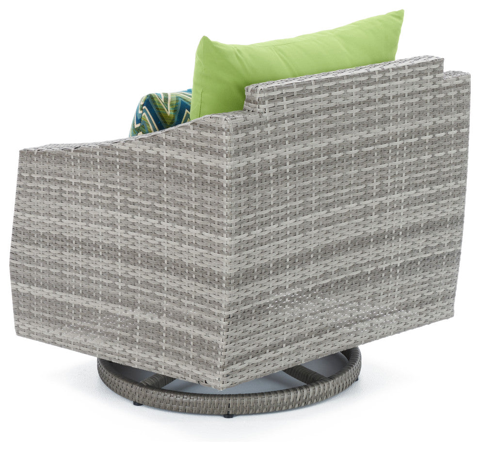 Cannes 2 Piece Aluminum Outdoor Patio Motion Club Chairs, Ginkgo Green