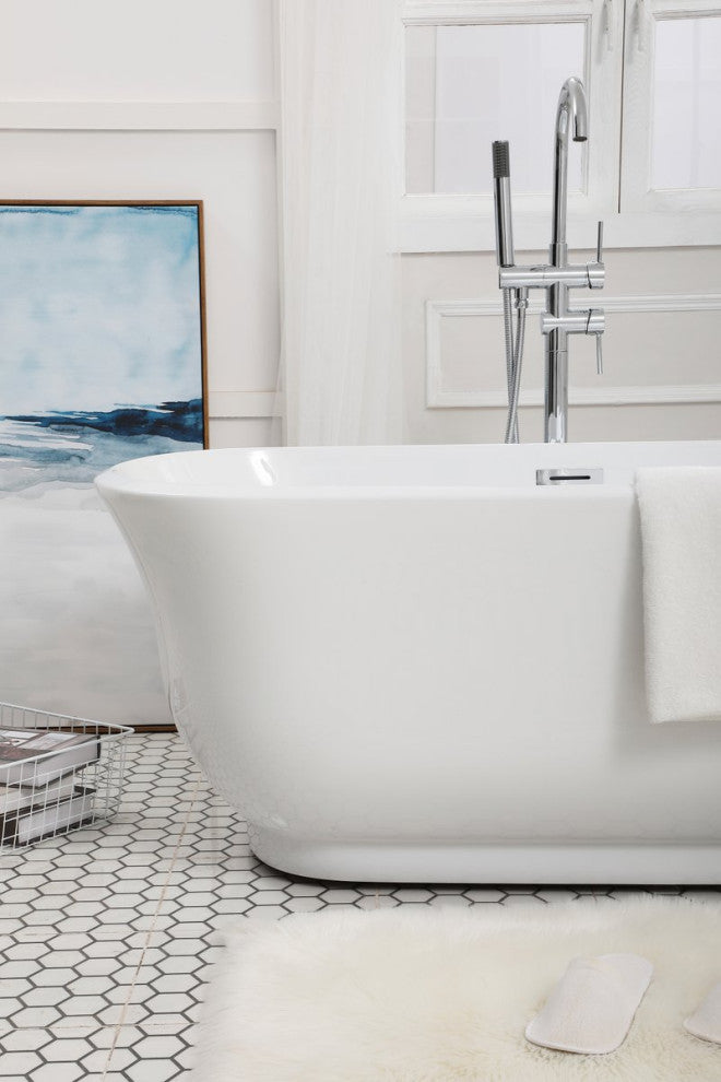 Charlie 59" Soaking Bathtub, Glossy White