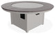 54" Round Marine Grade Fire Table with Propane Shelf, Warm Gray/Boardwalk