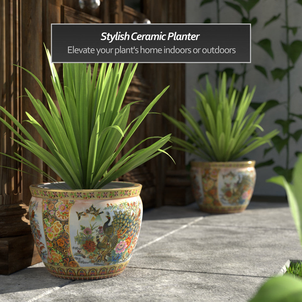 14" Famille Rose Porcelain Fishbowl