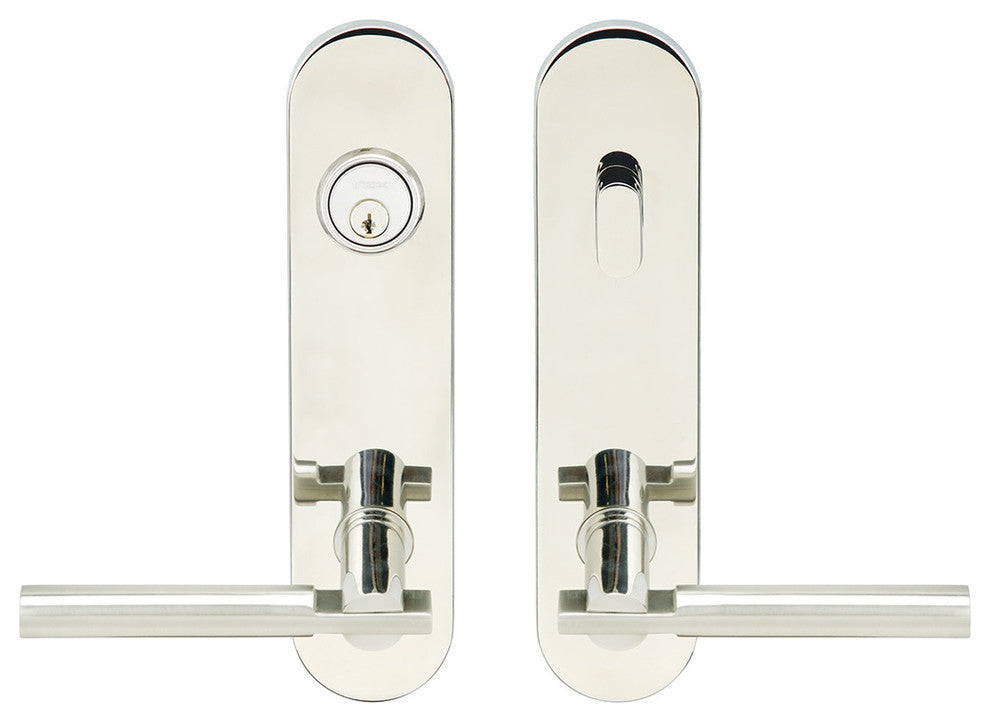 Sequoia Lever, Tubular Entry, Single Cylinder, LH, Polished Stainless Steel