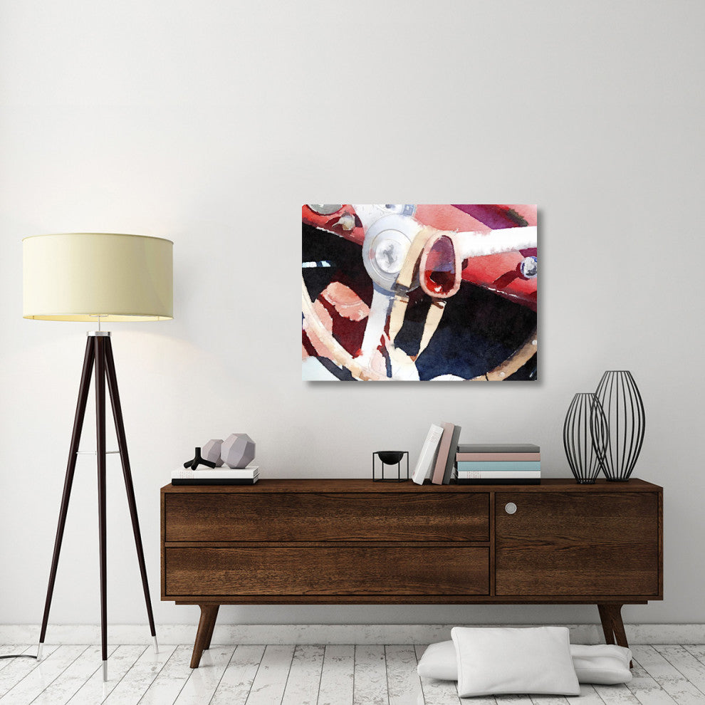 "Ferrari Steering Wheel Watercolor" Fine Art Print