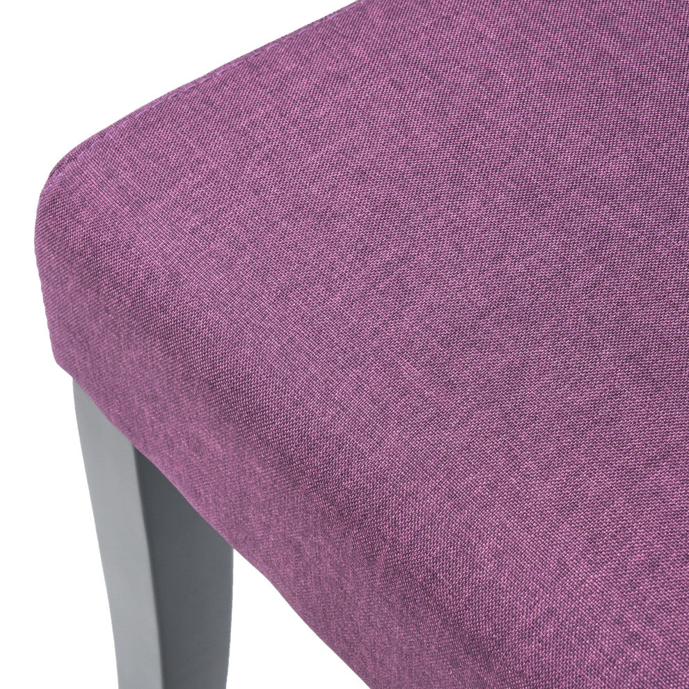 GDF Studio Nasima Fabric Dining Chair, Set of 2, Deep Purple