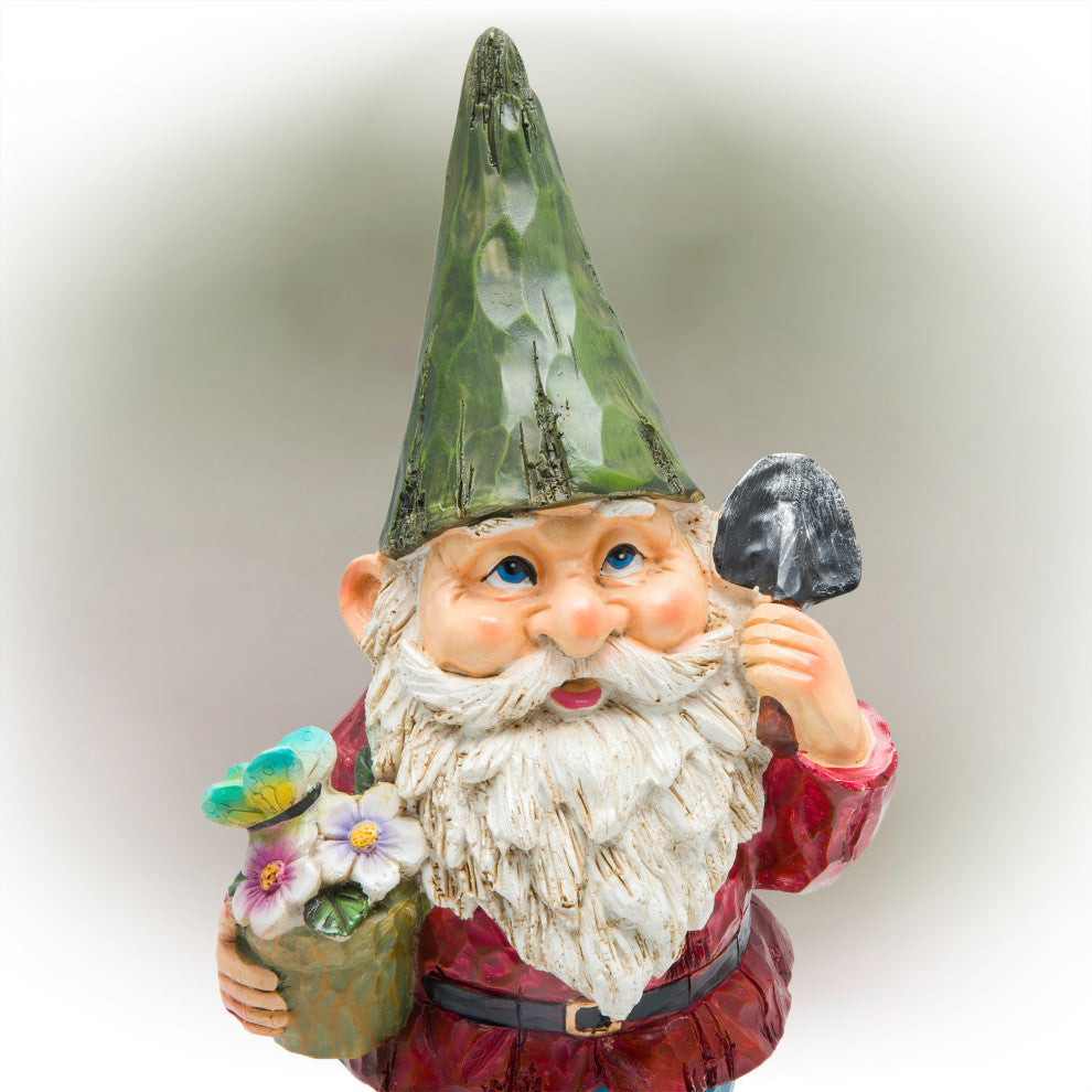 Gnome with Flower Pot Statue