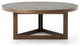 Shagreen Round Coffee Table, Grey Shagrn