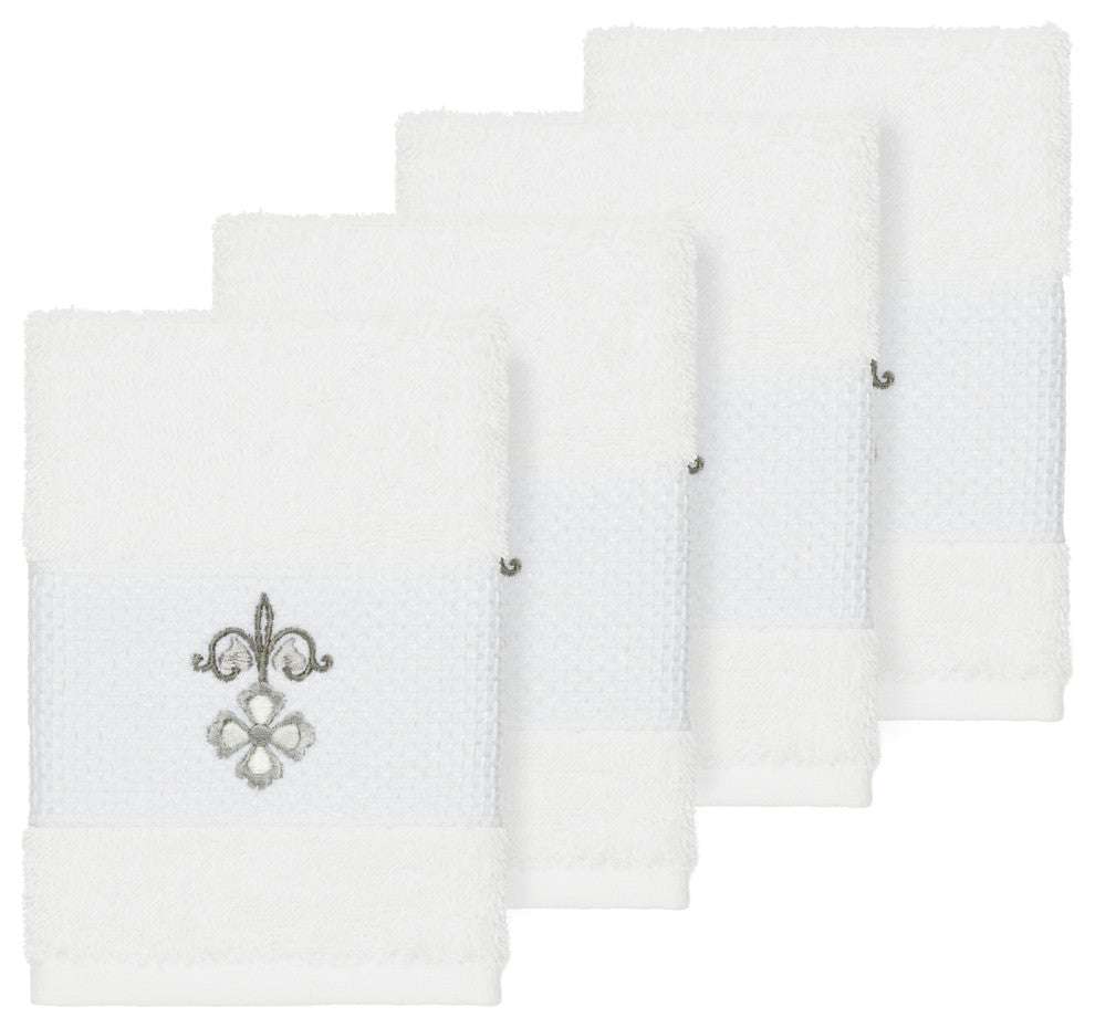 Quinn 4 Piece Embellished Washcloth Set