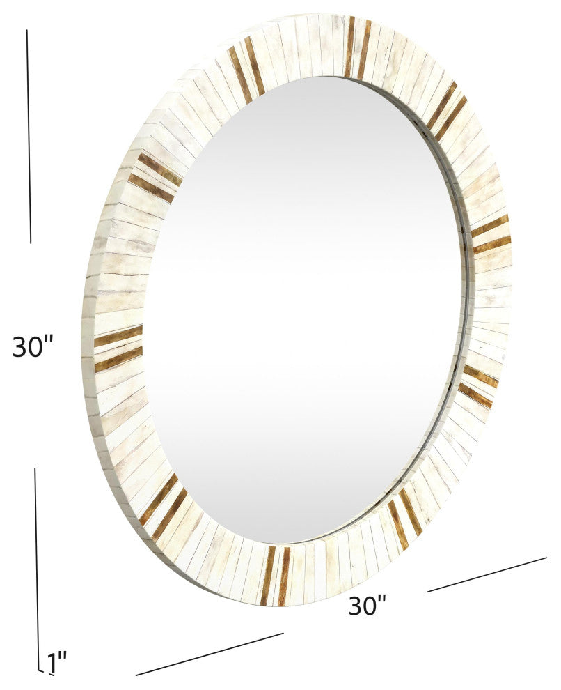 Clever Wall Mirror - Natural Bone