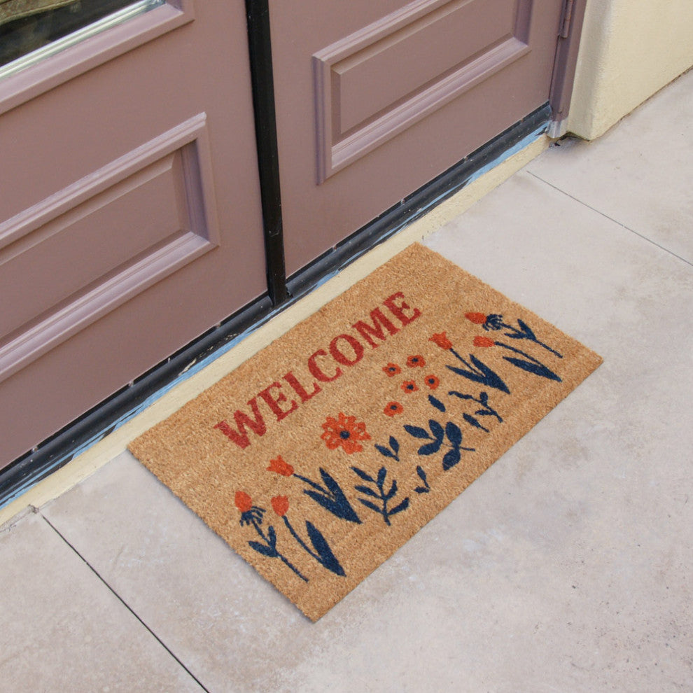 Rubber-Cal "Floral Garden" Welcome Spring Doormat 15mm X 18" X 30"