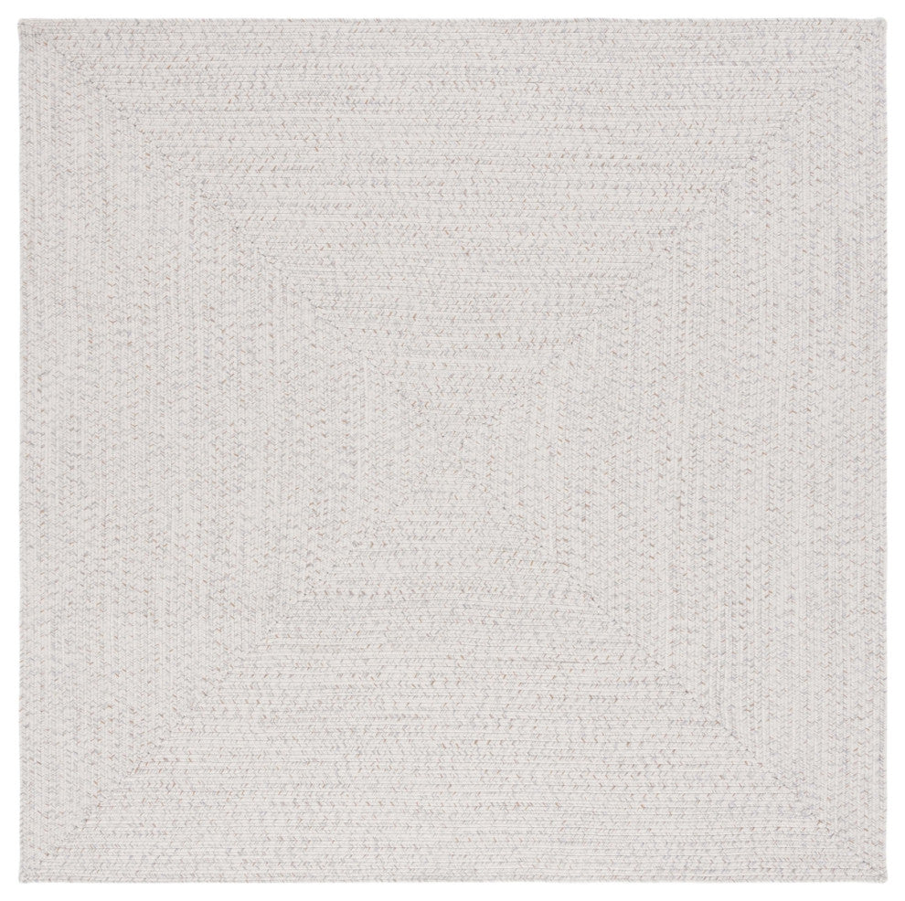 Safavieh Braided BRA201 Rug Machine-Washable, Ivory/Light Grey, 8' Square
