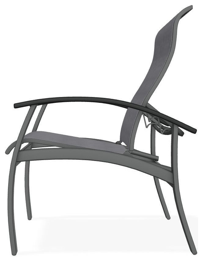 Belle Isle Sling Adjustable Outdoor Dining Chair, Augustine Pewter/Graphite
