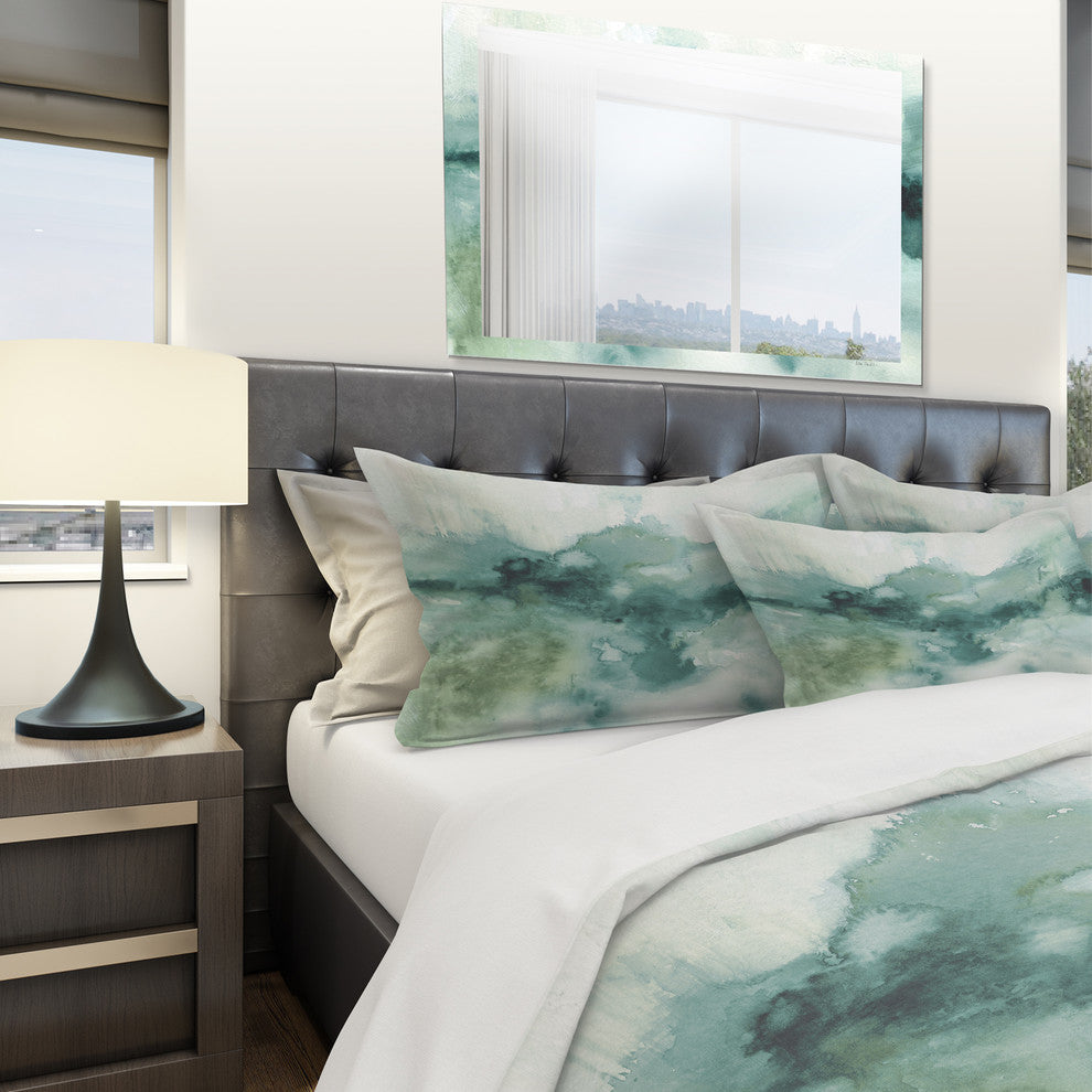 Lost into The Blue Geometric Duvet Cover Set, King