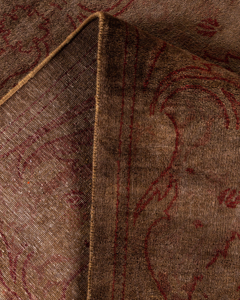 Fine Vibrance, One-of-a-Kind Hand-Knotted Area Rug Brown, 9' 5" x 11' 8"