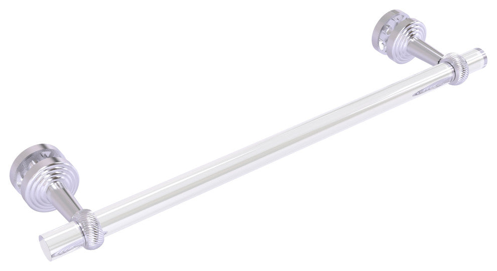 Pacific Beach 18" Shower Door Towel Bar with Twisted Accents, Satin Chrome