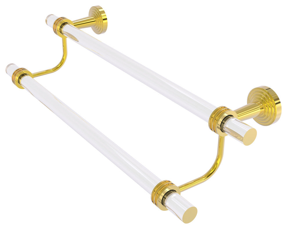 Pacific Beach 18" Double Towel Bar with Dotted Accents, Polished Brass
