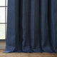 Faux Linen Darkening Curtain Single Panel, Indigo, 50"x96"