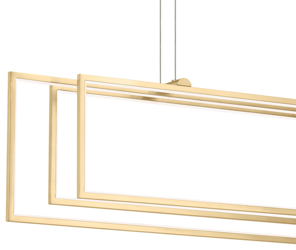 Jestin 46" LED Linear Chandelier, Champagne Gold