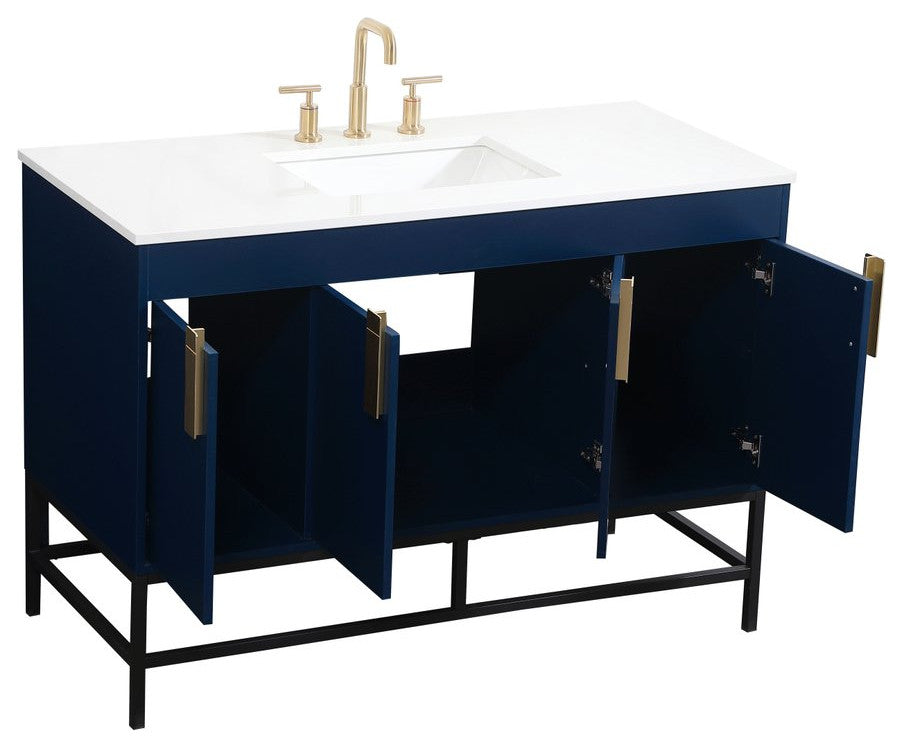 Home Living 22" Modern Blue-Light Bathroom Vanity