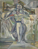 John F. Leonard "Cross Figures 37" Oil Painting