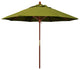 9' Square Push Lift Wood Umbrella, Olefin, Kiwi
