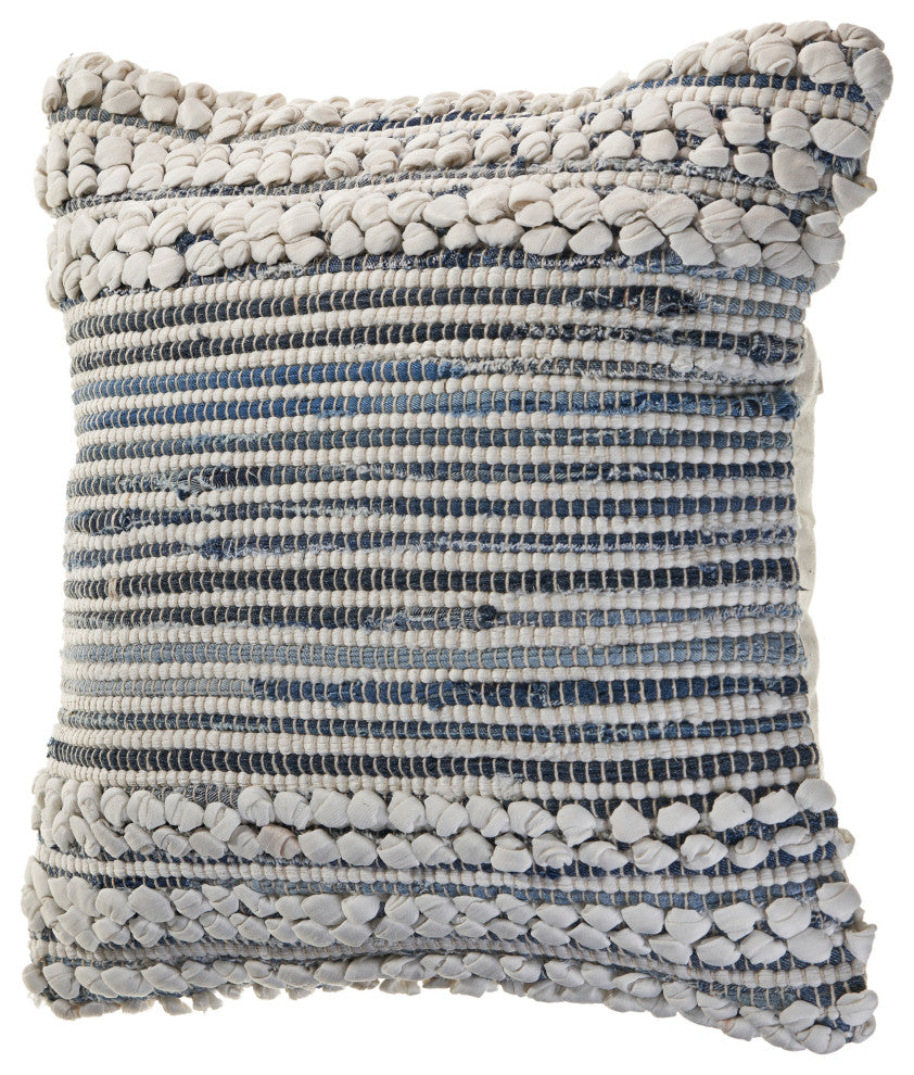 Bold Textured Navy Throw Pillow