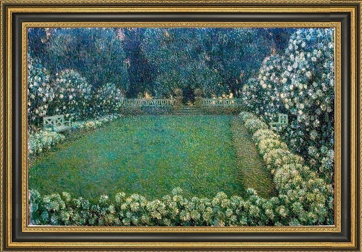 Henri Le Sidaner White Garden in Twilight Framed Premium Canvas Print, 16"x24"