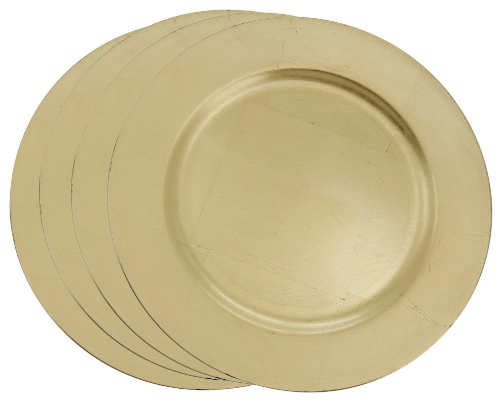 Classic Design Charger Plate, Set of 4, Gold