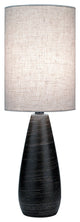 Quatro Mini Table Lamp in Brushed Dark Bronze Linen Shade E27 A 40W