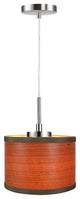 Ava 1-Light Mini Pendant, Satin Nickel, Veneer/Brulee