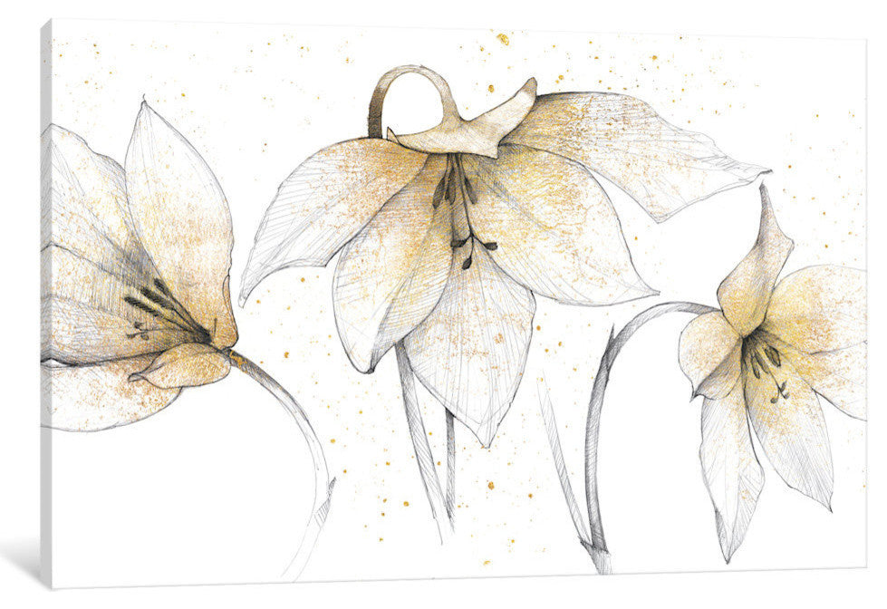 "Gilded Graphite Floral Trio" by Avery Tillmon, 26x18x1.5
