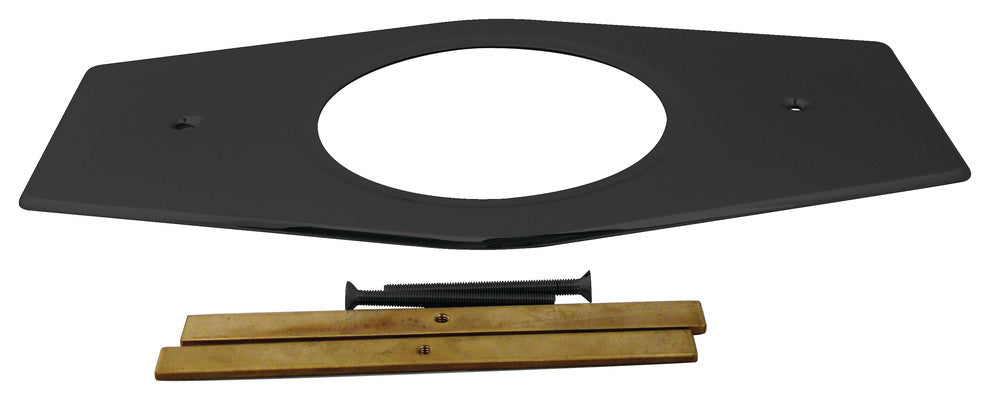 One-Hole Remodel Plate For Moen And Delta In Powder Coated Flat Black