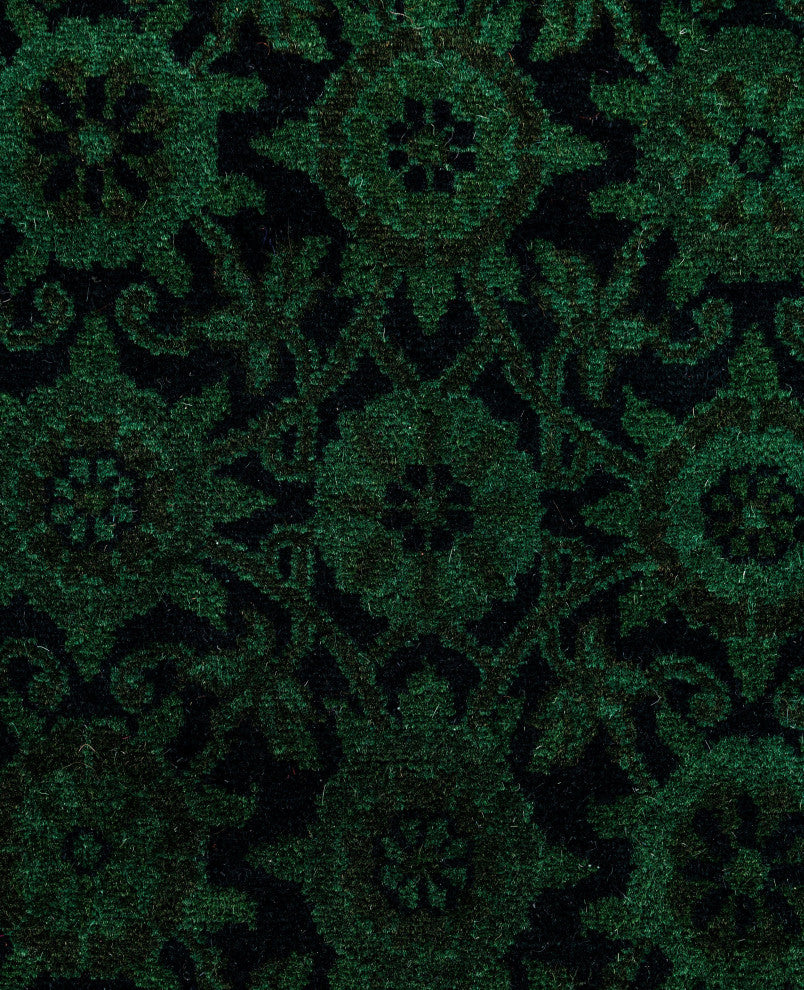 Overdyed One-of-a-Kind Hand-Knotted Area Rug Green, 4' 7" x 7' 2"