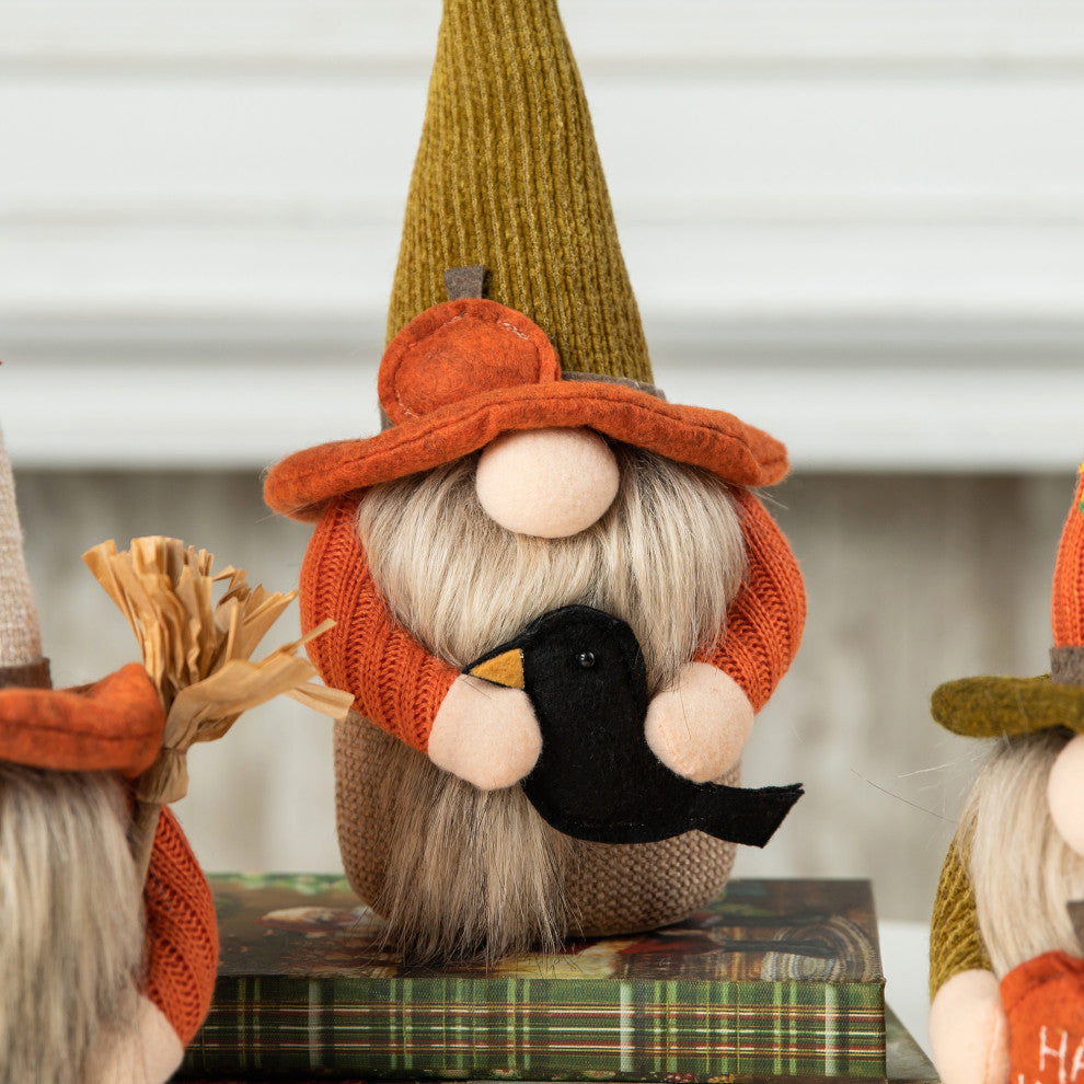 3-Piece Set 13"H Fall Fabric Gnome