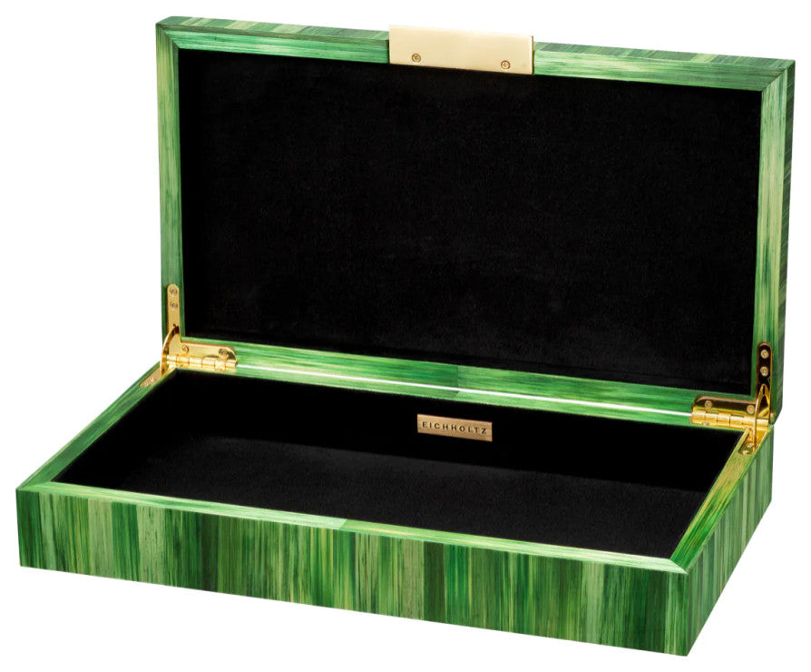 Straw Marquetry Box, Eichholtz Harvard, Green