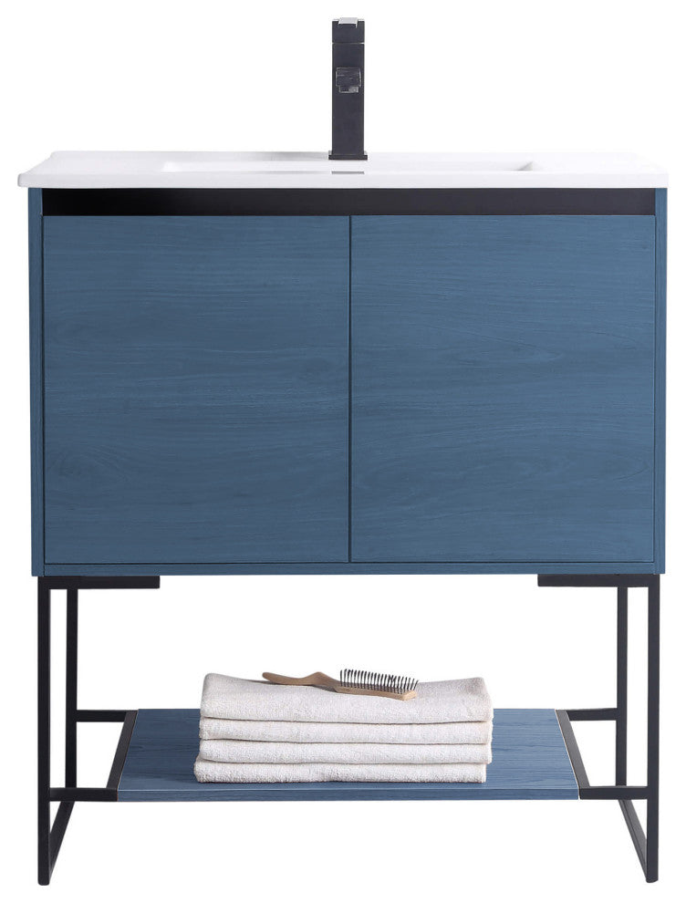 Urbania Vanity Set, Navy Blue, 30", Single Sink