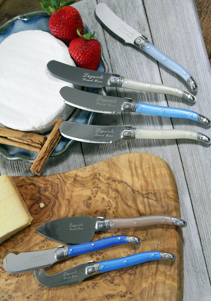 7 Piece Laguiole Cream And Blue Cheese Knife And Spreader Set