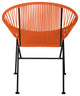Concha Indoor/Outdoor Handmade Dining Chair, Orange Weave, Black Frame