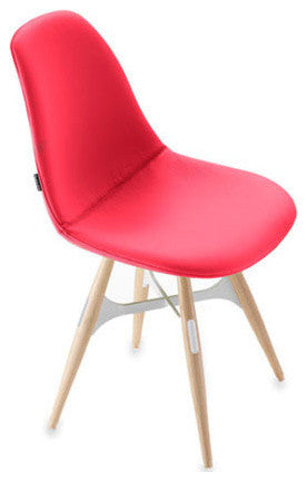ZigZag Pop Chair, Gabriel Fabric Red, Black, Stained Black Wood