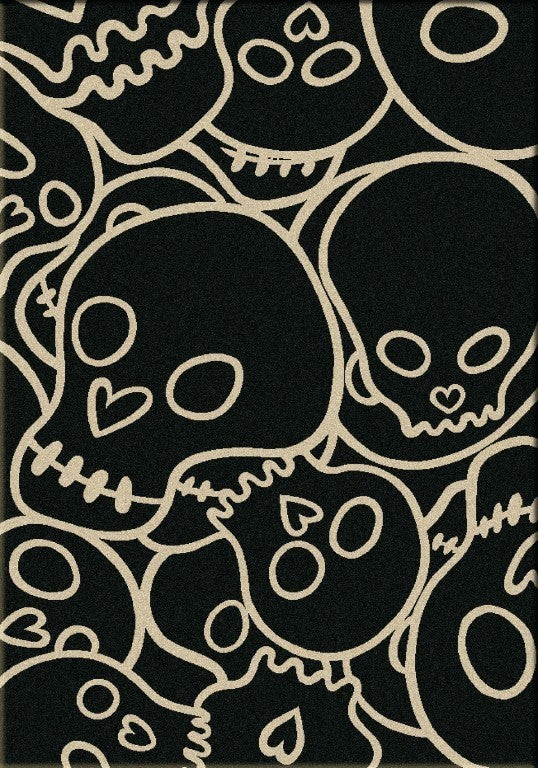 Head Banger Rug, Black, 4'x5', Rectangle