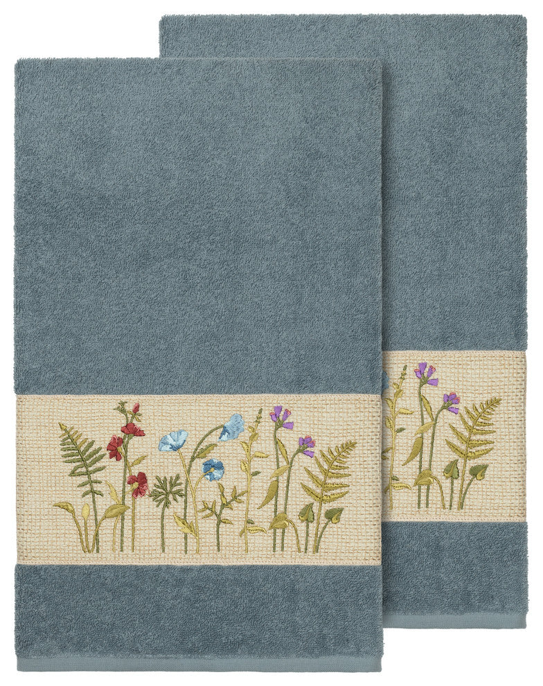 Serenity 2-Piece Embellished Bath Towel Set, Teal
