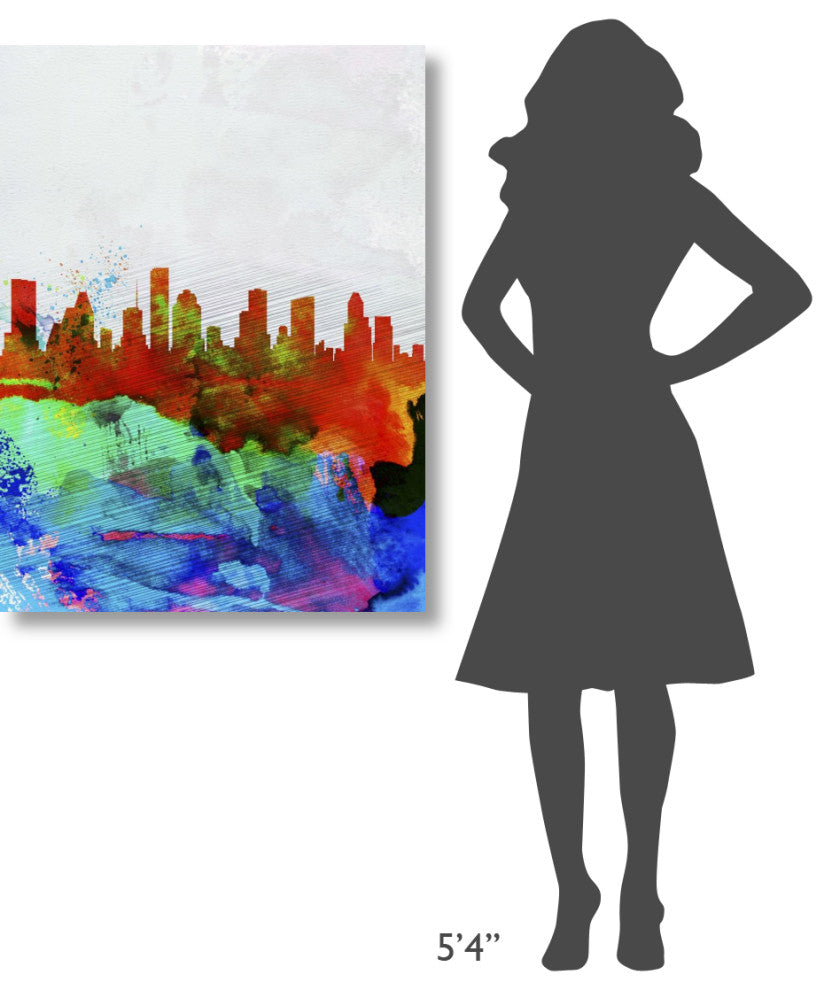 "Houston Watercolor Skyline" Fine Art Print