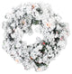 24" Flocked Wreath, 120 Tips, 50 Multi Lights
