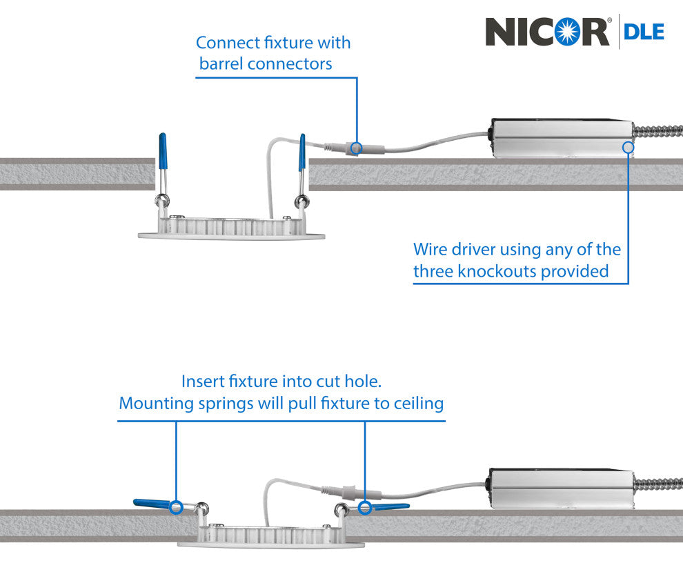 DLE6 Series 6" Square Downlight, Nickel, 4000k