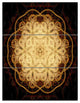 "Rounded Brown Fractal Flower" Metal Wall Art, 3 Panels, 28"x36"