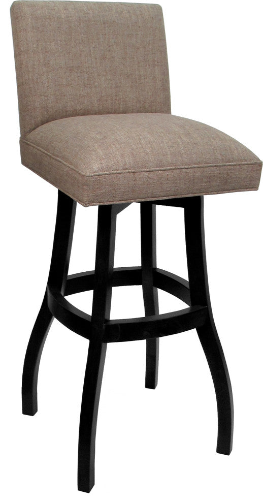 Swivel Wood Counter, Bar or Extra Tall Stool - Sommerville on S-Base, Basin Beige - Black, 34"