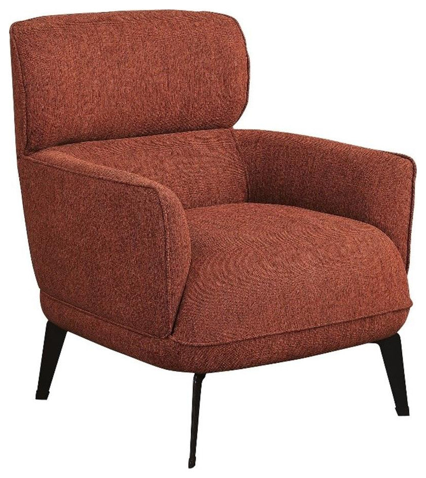 Pemberly Row Transitional Fabric Upholstered Accent Chair in Orange