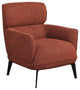 Pemberly Row Transitional Fabric Upholstered Accent Chair in Orange