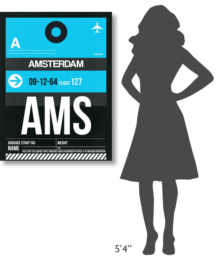 "AMS Amsterdam Luggage Tag 1" Fine Art Print