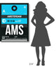 "AMS Amsterdam Luggage Tag 1" Fine Art Print