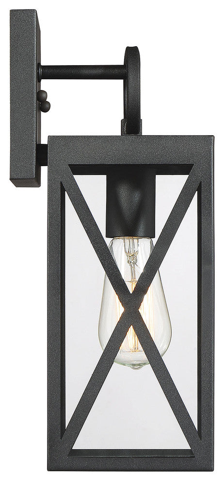 1-Light Exterior Wall Sconce, Black