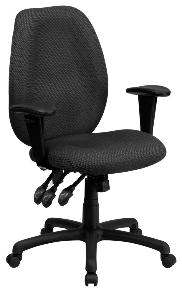 High Back Gray Fabric Ergonomic Executive Swivel Chair